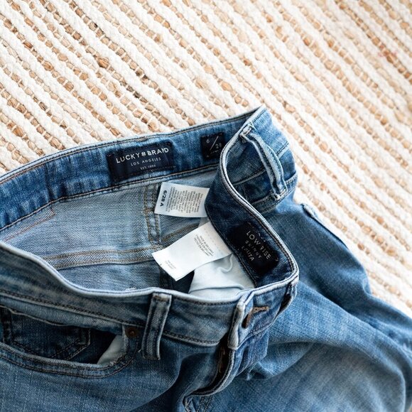 LUCKY BRAND LOLITA JEANS SZ 6 28 BLUE DENIM SKINNY CROPPED TAPERED - Picture 6 of 13